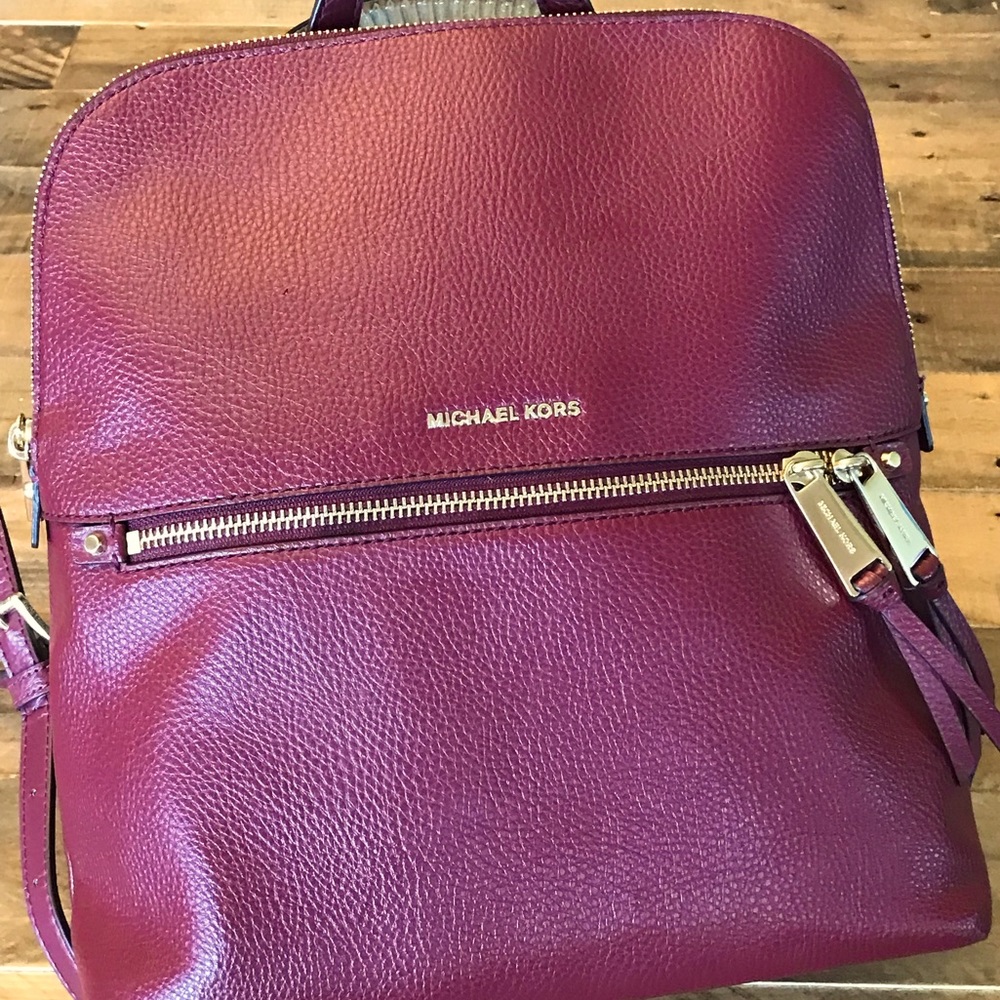 Burgundy Michael Kors backpack